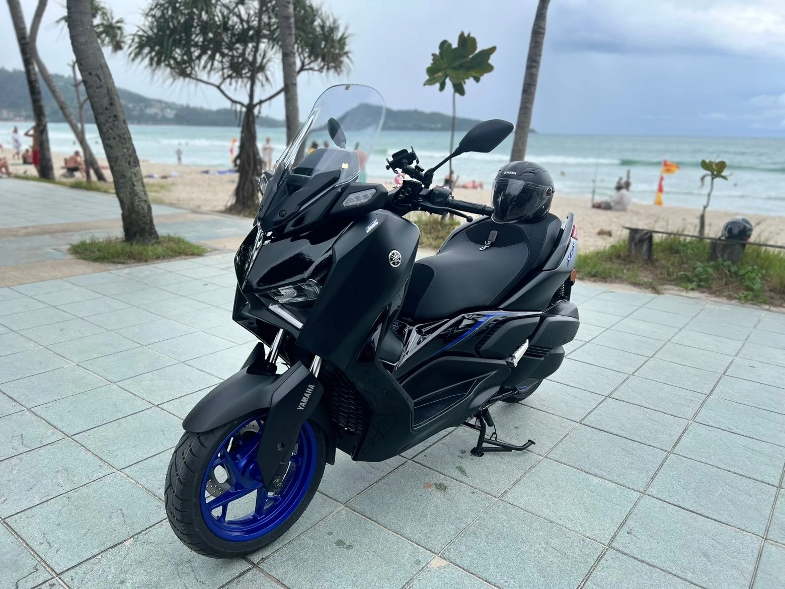Yamaha Xmax beside the sea in Phuket