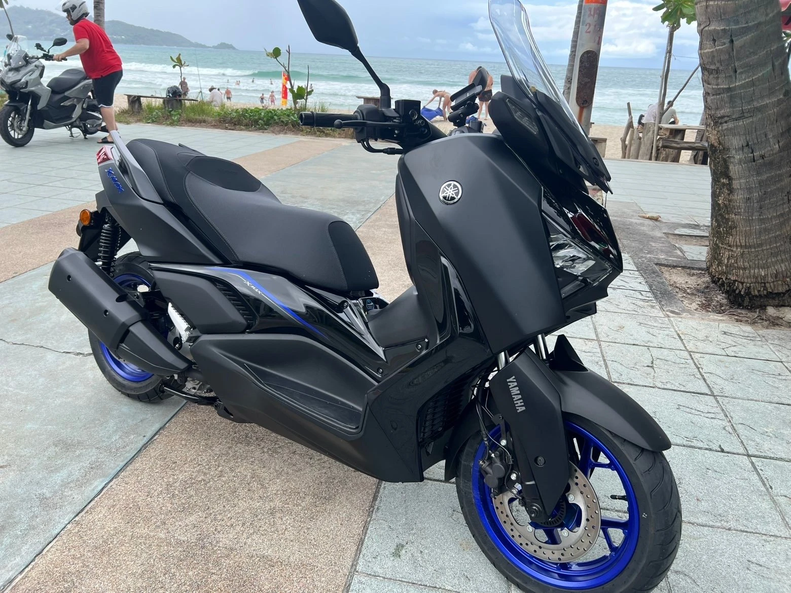 Yamaha scooter parked by the beach in Phuket